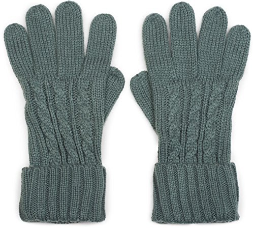 styleBREAKER Damen Handschuhe mit Zopfmuster und doppeltem Bund, warme Strickhandschuhe, Fingerhandschuhe 09010009, Farbe:Grau von styleBREAKER