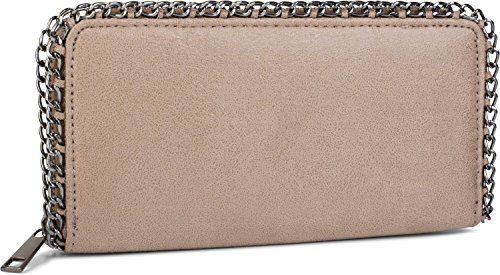 styleBREAKER weiche Vintage Geldbörse mit umlaufender Kette und Reißverschluss, Portemonnaie, Damen 02040061, Farbe:Beige von styleBREAKER