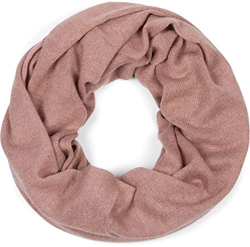 styleBREAKER weicher Feinstrick Loop Schal in edler Melange Optik, Schlauchschal, fein gestrickt, Unisex 01016135, Farbe:Altrose von styleBREAKER