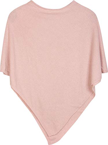 styleBREAKER Damen Feinstrick Poncho in Unifarben, leicht asymmetrischer Schnitt, Ärmellos, Rundhals 08010042, Farbe:Rosa von styleBREAKER