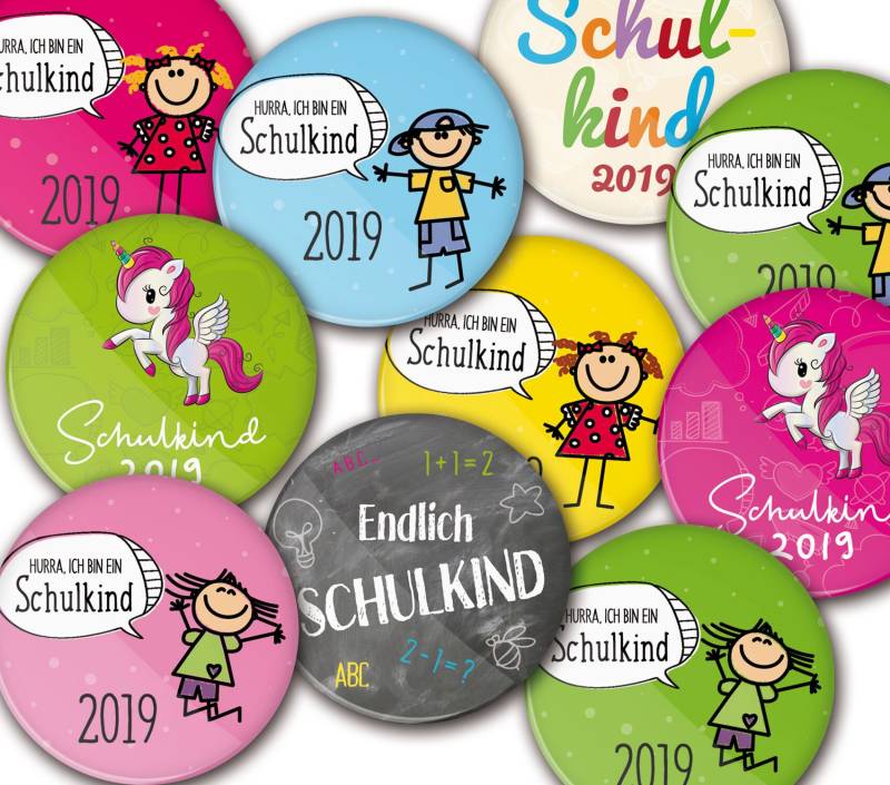 Jahr 2025 Schulanfang Button | Anstecker Als Geschenk Für Schulkind Einschulung Ø 56 Mm Aus Metall von stylebutton