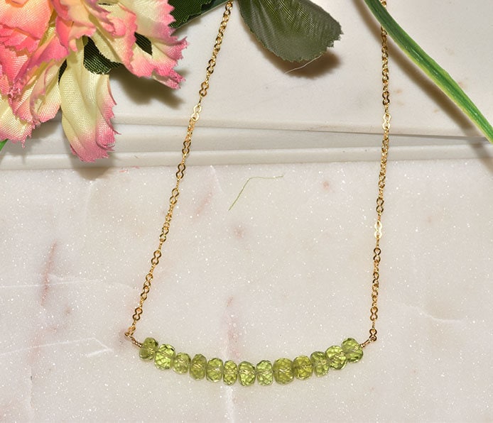 Edelstein Bar Halskette, Zierliche Geburtsstein Geschenk Für Sie, Perlen 925 Sterling Silber, 14K Gold Und Rose Gefüllt von styleinshop