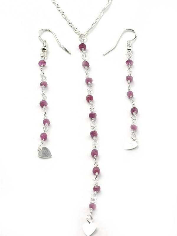 Rubin 925 Sterlingsilber Schmuckset, Ohrring-Set, Halsketten-Set, Hochzeitsschmuck, Geschenk Für Sie von styleinshop