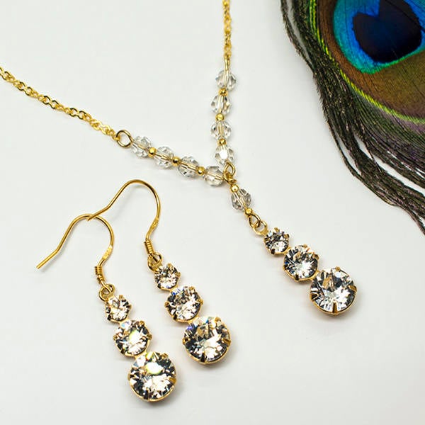 Swarovski Kristall Schmuck Set, 925 Sterling Silber Schmuck, Ohrringe, Halskette, Geschenk Für Sie, Hochzeitsschmuck von styleinshop