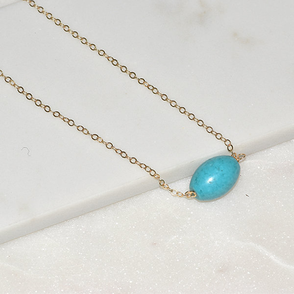 Türkis Perle Halskette, Sterling Silber Dezember Geburtsstein Geschenk, Gold Filled Geschenke, Zierliche Halskette von styleinshop