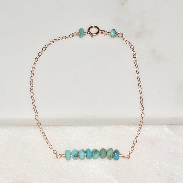 Türkis Perlen Armband, Gold Gefülltes Geschenk Für Sie, Dezember Geburtsstein, Bar Brautjungfer Geschenk, Silber von styleinshop