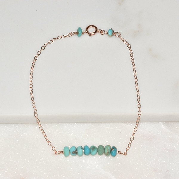 Türkis Perlen Armband, Gold Gefülltes Geschenk Für Sie, Dezember Geburtsstein, Bar Brautjungfer Geschenk, Silber von styleinshop