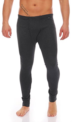 stylenmore Herren Thermo-Unterhose Lang Eingriff Komfortbund Innenfleece Winter Kälteschutz Wintersport Wandern Arbeitskleidung angeraut wärmend M-4XL Anthrazit Dunkelblau Grau (XL (Tag 7), anthrazit) von stylenmore
