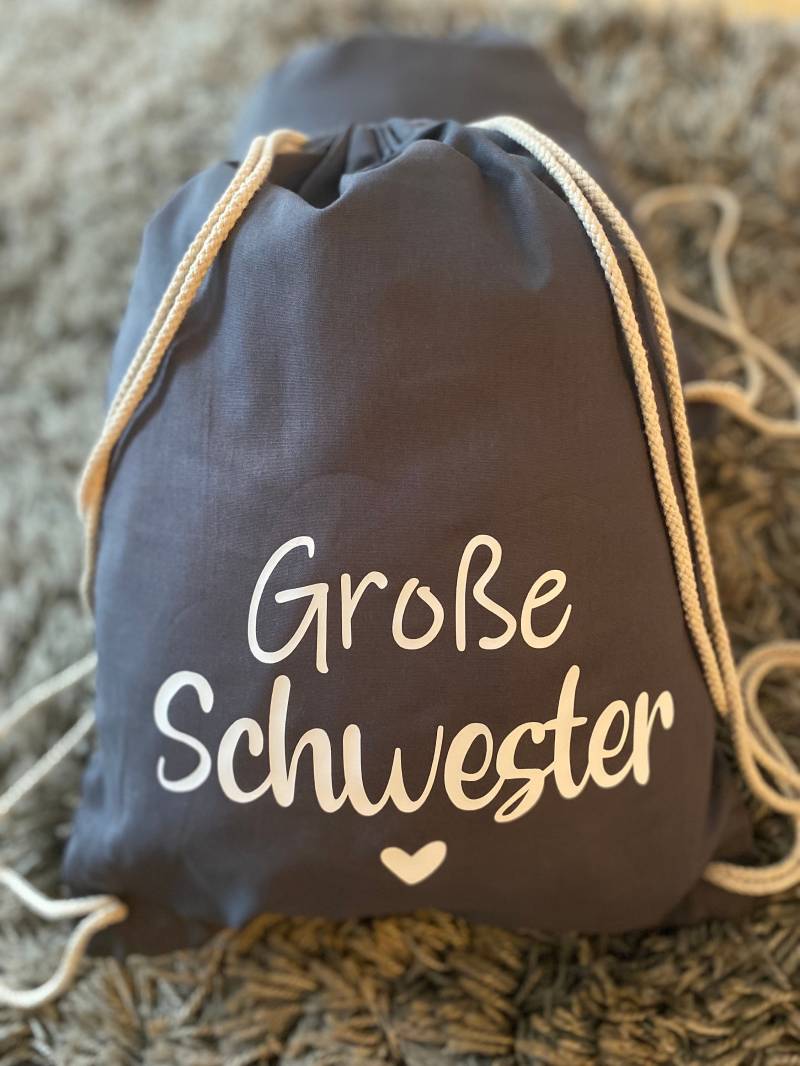 Turnbeutel Große Schwester, Personalisiertes Geschwistergeschenk Mit Stil Und Super Praktisch von styleyourprint