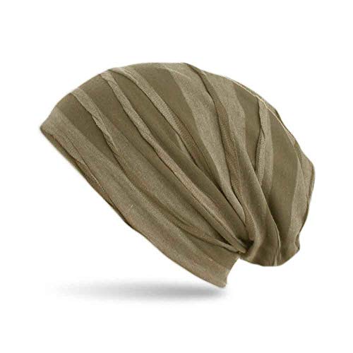 stylx Beanie Mütze mit Falten Muster, Slouch Longbeanie, Unisex (Khaki) von stylx