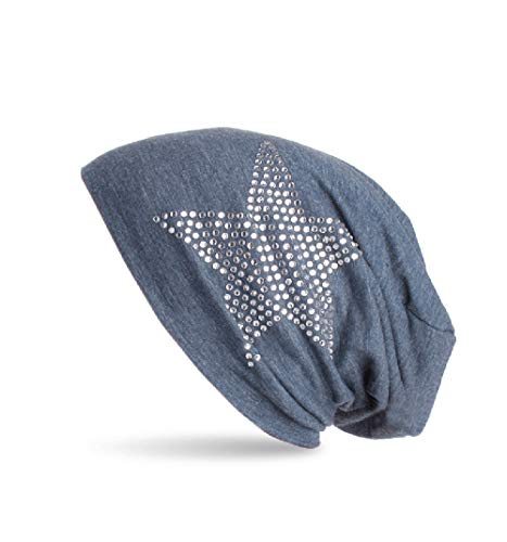 stylx Beanie Mütze mit Sterne Print im Destroyed Vintage Look, Unisex (B08) von stylx