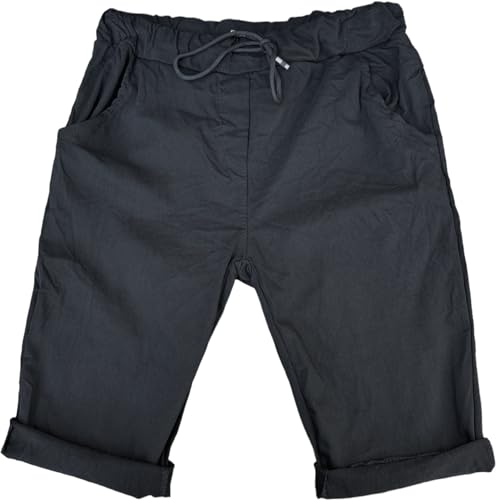 stylx Damen Bermuda Kurze Hose Shorts für den Strand Sweatpants Sommerhose (DE/NL/SE/PL, Numerisch, 36, 38, Regular, Regular, schwarz) von stylx