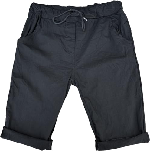 stylx Damen Bermuda Kurze Hose Shorts für den Strand Sweatpants Sommerhose (DE/NL/SE/PL, Numerisch, 38, 40, Regular, Regular, schwarz) von stylx