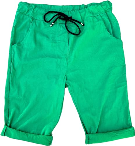 stylx Damen Bermuda Kurze Hose Shorts für den Strand Sweatpants Sommerhose (DE/NL/SE/PL, Numerisch, 44, 46, Regular, Regular, grün) von stylx
