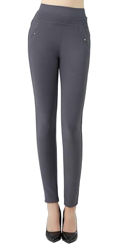 stylx Damen Hose elegant mit Gummibund und Taschen (DE/NL/SE/PL, Numerisch, 36, 38, Regular, Regular, dunkelgrau) von stylx