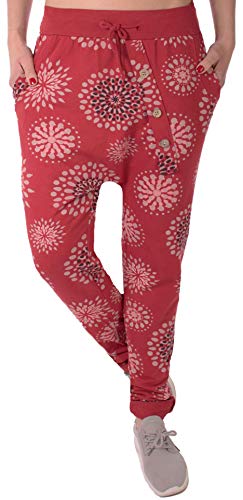 stylx Damen Jogginghose Größe 36-50 Sweatpants Sterne Boyfriend Ali Baba Style Anker Camouflage Uni Farben (PB Bordeauxrot, 48-50) von stylx