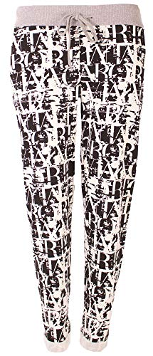 stylx Damen Jogginghose Sweatpants Größe 34-50 mit Print (J18, 46-48) von stylx