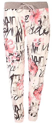 stylx Damen Jogginghose Sweatpants Größe 34-50 mit Print (J20, 38-40) von stylx