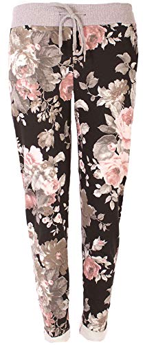 stylx Damen Jogginghose Sweatpants Größe 34-50 mit Print (J24, 34-36) von stylx