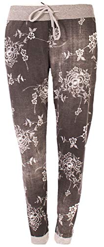 stylx Damen Jogginghose Sweatpants Größe 34-50 mit Print (J25, 34-36) von stylx