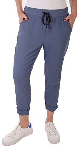 stylx Damen Jogginghose im Vintage Look Sweatpants für Freizeit Sport und Fitness (as3, Numeric, Numeric_48, Numeric_50, Regular, Regular, Jeansblau) von stylx