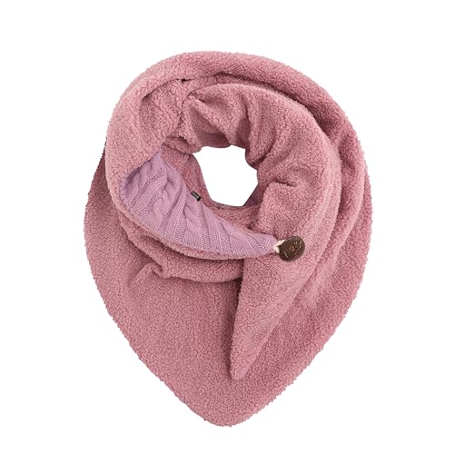 stylx Damen KuschelSchal, Teddyfell Baumwolle Dreieckstuch Frauen Winterschal Herbstschal Warm Dreieck Schal Halstuch Scarf (altrosa) von stylx