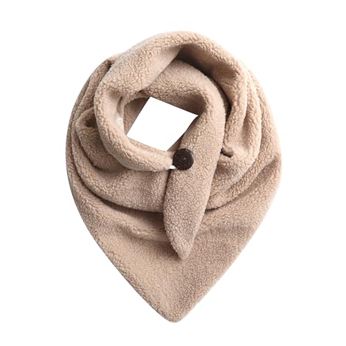 stylx Damen KuschelSchal, Teddyfell Baumwolle Dreieckstuch Frauen Winterschal Herbstschal Warm Dreieck Schal Halstuch Scarf (beige) von stylx