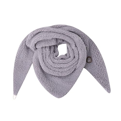 stylx Damen KuschelSchal, Teddyfell Baumwolle Dreieckstuch Frauen Winterschal Herbstschal Warm Dreieck Schal Halstuch Scarf (grau) von stylx