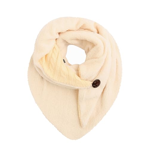 stylx Damen KuschelSchal, Teddyfell Baumwolle Dreieckstuch Frauen Winterschal Herbstschal Warm Dreieck Schal Halstuch Scarf (hellbeige) von stylx