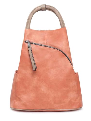 stylx Damen Rucksack Daypack Tasche Umhänge Tasche Schulrucksack Schultertasche für Frauen und Mädchen RFS (apricot) von stylx