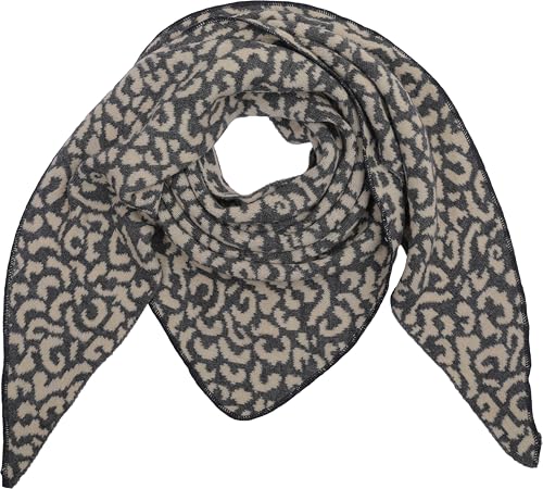 stylx Damen Schal XXL Dreieck mit Leopard Muster LEO SCHLICHT Warm Weich Strickschal Karo Winterschal Herbstschal Wolleschal Frauen Deckenschal Halstuch Scarf Poncho Cape (dunkelgrau) von stylx