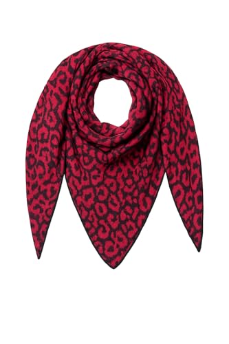 stylx Damen Schal XXL Dreieck mit Leopard Muster LEO SCHLICHT Warm Weich Strickschal Karo Winterschal Herbstschal Wolleschal Frauen Deckenschal Halstuch Scarf Poncho Cape (fuchsia) von stylx