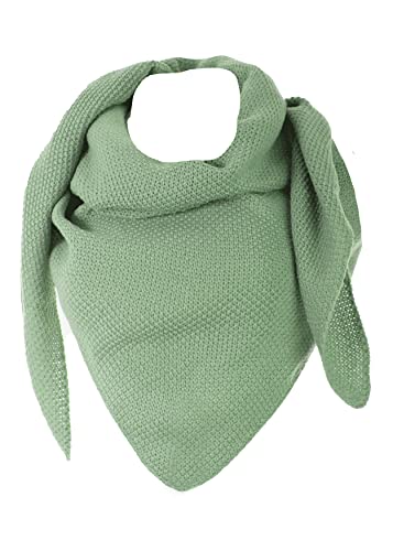 stylx Damen XXL Strick Dreieck Schal mit Reiskorn Strickmuster in Unifarben, Schal, Leichtes Tuch (grün) von stylx