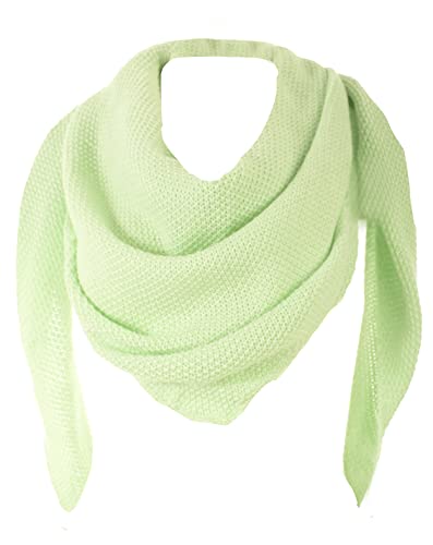 stylx Damen XXL Strick Dreieck Schal mit Reiskorn Strickmuster in Unifarben, Schal, Leichtes Tuch (mint) von stylx