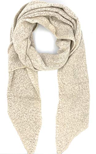 stylx Damen weicher unifarbener Web Schal in asymmetrischer Form, Winter, Stola Pcpyron Long Scarf Noos (beige) von stylx