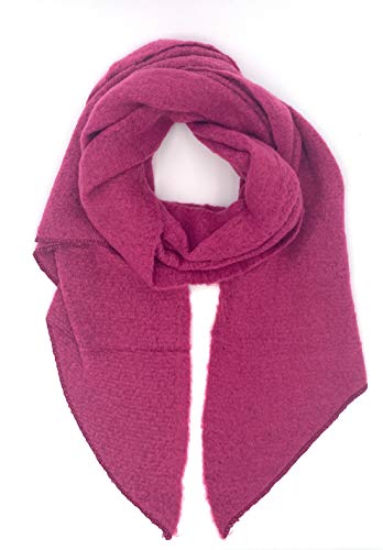 stylx Damen weicher unifarbener Web Schal in asymmetrischer Form, Winter, Stola Pcpyron Long Scarf Noos (brombeer) von stylx