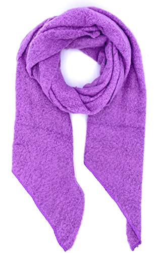 stylx Damen weicher unifarbener Web Schal in asymmetrischer Form, Winter, Stola Pcpyron Long Scarf Noos (lila) von stylx