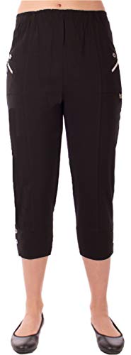 stylx Damenhose 7/8 knielange - leichte Hose - Stretchhose alltagshose Outdoor- Funktionshose Stretch (as3, Numeric, Numeric_40, Numeric_42, Regular, Regular, schwarz) von stylx