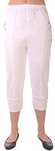 stylx Damenhose 7/8 knielange - leichte Hose - Stretchhose alltagshose Outdoor- Funktionshose Stretch (as3, Numeric, Numeric_52, Numeric_54, Regular, Regular, weiß) von stylx