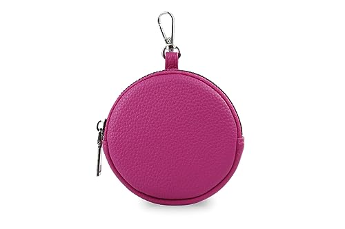 stylx Fashion You Want Damen Münzbörse aus echtes Leder, kleine Geldbörse mit Reißverschluss, Mini Portemonnaie Coin Pocket für Frauen Mädchen Kinder (Fuchsia) von stylx