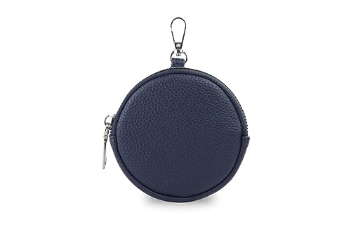 stylx Fashion You Want Damen Münzbörse aus echtes Leder, kleine Geldbörse mit Reißverschluss, Mini Portemonnaie Coin Pocket für Frauen Mädchen Kinder (dunkelblau) von stylx