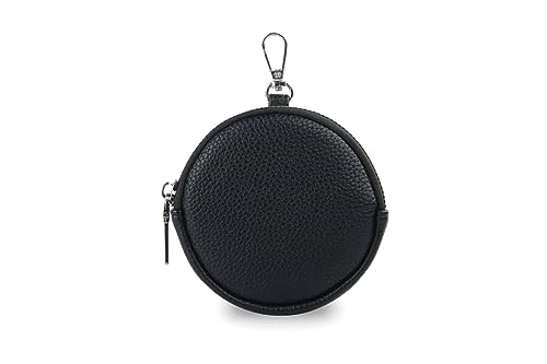 stylx Fashion You Want Damen Münzbörse aus echtes Leder, kleine Geldbörse mit Reißverschluss, Mini Portemonnaie Coin Pocket für Frauen Mädchen Kinder (schwarz) von stylx