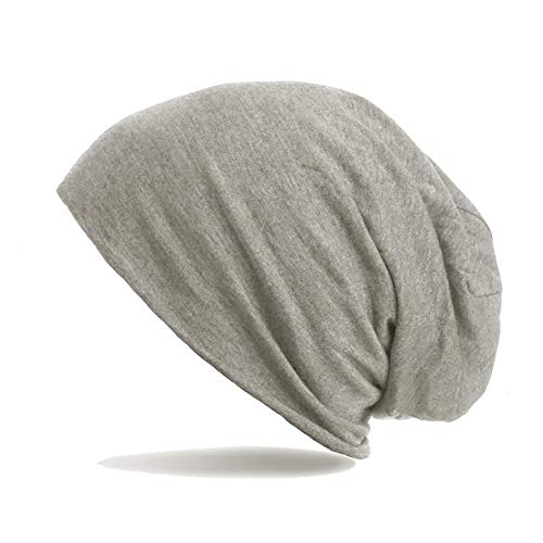 stylx Klassische Slouch Beanie Mütze, leicht und weich, Longbeanie, Unisex Beanie Mütze mit Falten Muster (Mittelgrau meliert) von stylx