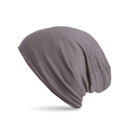 stylx Klassische Slouch Beanie Mütze, leicht und weich, Longbeanie, Unisex Beanie Mütze mit Falten Muster (Uni Mittelgrau) von stylx