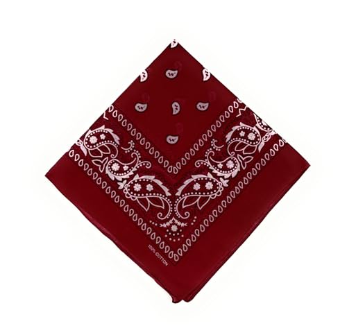 stylx Schals & Tücher Bandana Halstuch Bikertuch Nickituch Kopftuch Baumwolle Mundschutz Piratentuch ideal für Karneval Fasching Karnevalskostüm Hund Hundehalsband Hundetuch (bordeauxrot) von stylx