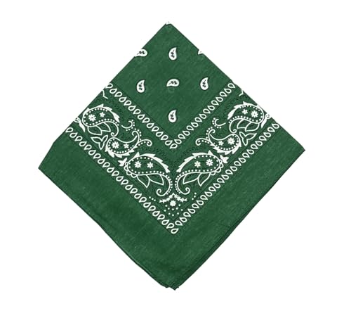 stylx Schals & Tücher Bandana Halstuch Bikertuch Nickituch Kopftuch Baumwolle Mundschutz Piratentuch ideal für Karneval Fasching Karnevalskostüm Hund Hundehalsband Hundetuch (flaschengrün) von stylx