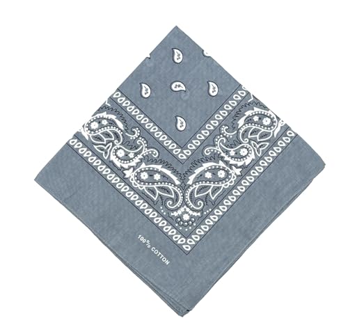 stylx Schals & Tücher Bandana Halstuch Bikertuch Nickituch Kopftuch Baumwolle Mundschutz Piratentuch ideal für Karneval Fasching Karnevalskostüm Hund Hundehalsband Hundetuch (grau) von stylx