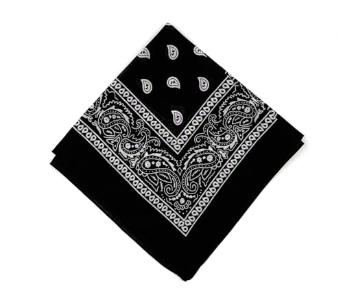 stylx Schals & Tücher Bandana Halstuch Bikertuch Nickituch Kopftuch Baumwolle Mundschutz Piratentuch ideal für Karneval Fasching Karnevalskostüm Hund Hundehalsband Hundetuch (schwarz) von stylx
