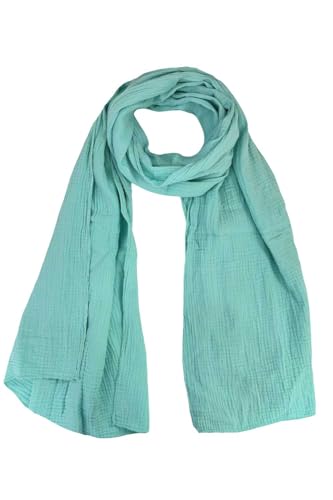 stylx Weichster Musselin Tuch Damen LANGER SCHAL Musselin Schal, Muslin Nursing Scarf 64 x 210 cm Musselin Tücher Damen, Musselintücher, Tuch Damen, Musselin Halstuch, Halstuch Damen (mint) von stylx