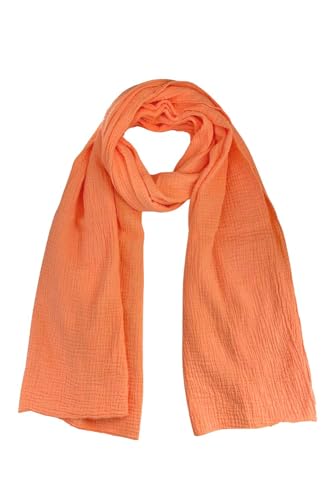 stylx Weichster Musselin Tuch Damen LANGER SCHAL Musselin Schal, Muslin Nursing Scarf 64 x 210 cm Musselin Tücher Damen, Musselintücher, Tuch Damen, Musselin Halstuch, Halstuch Damen (orange) von stylx